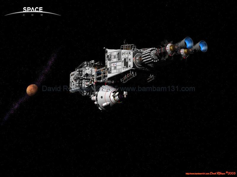 Spacecraft in Orbit — Black