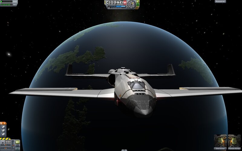 Spacecraft in Orbit — Blue, Serene, Night