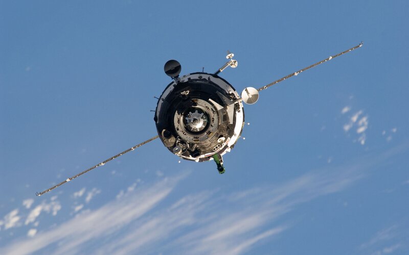 Spacecraft in Orbit — Blue, Serene, Photograph, Satellite, Earth