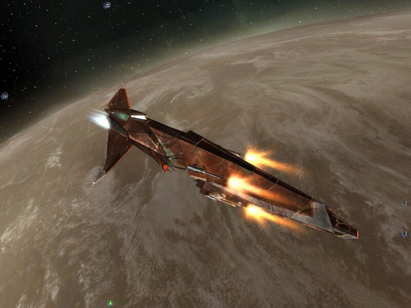 Spacecraft in Orbit — Brown