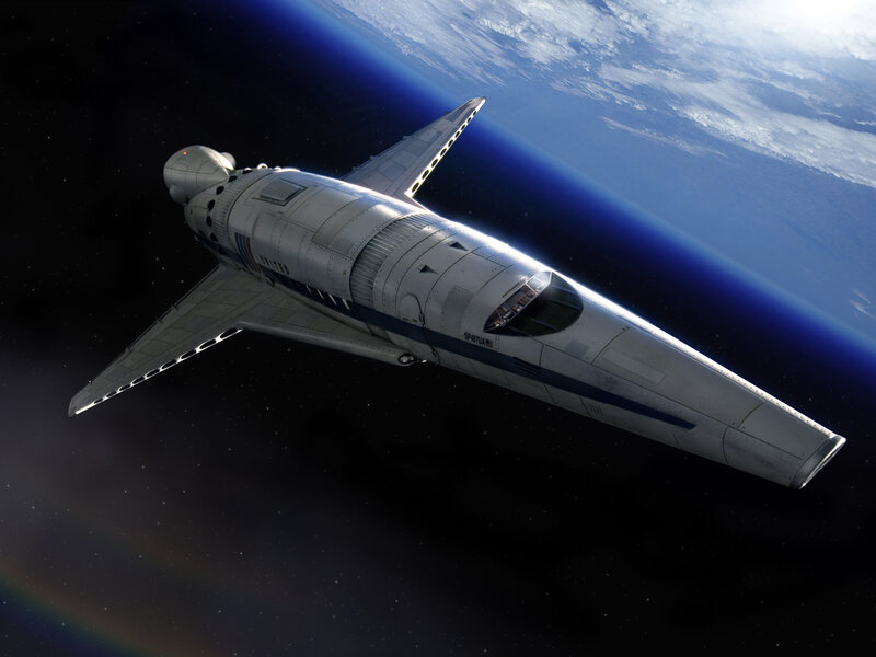 Spacecraft in Orbit — Silver, Dramatic