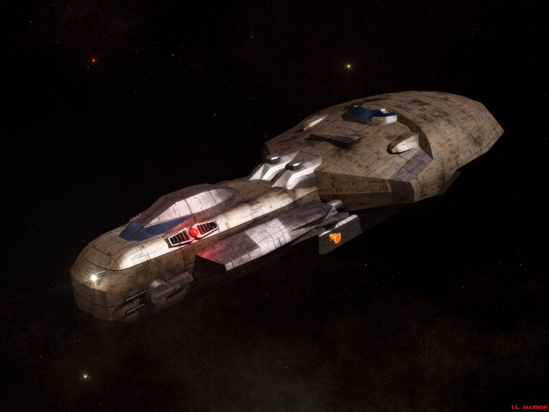 Spacecraft in Outer Space — Black