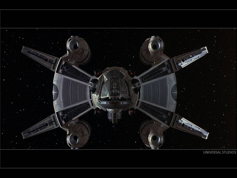 Spacecraft in Space — Black, Dramatic