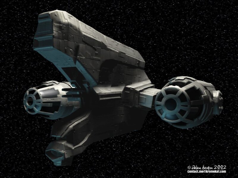 Spacecraft in Space — Black