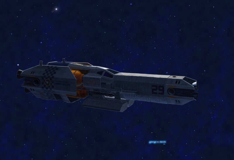 Spacecraft in Space — Blue, Serene