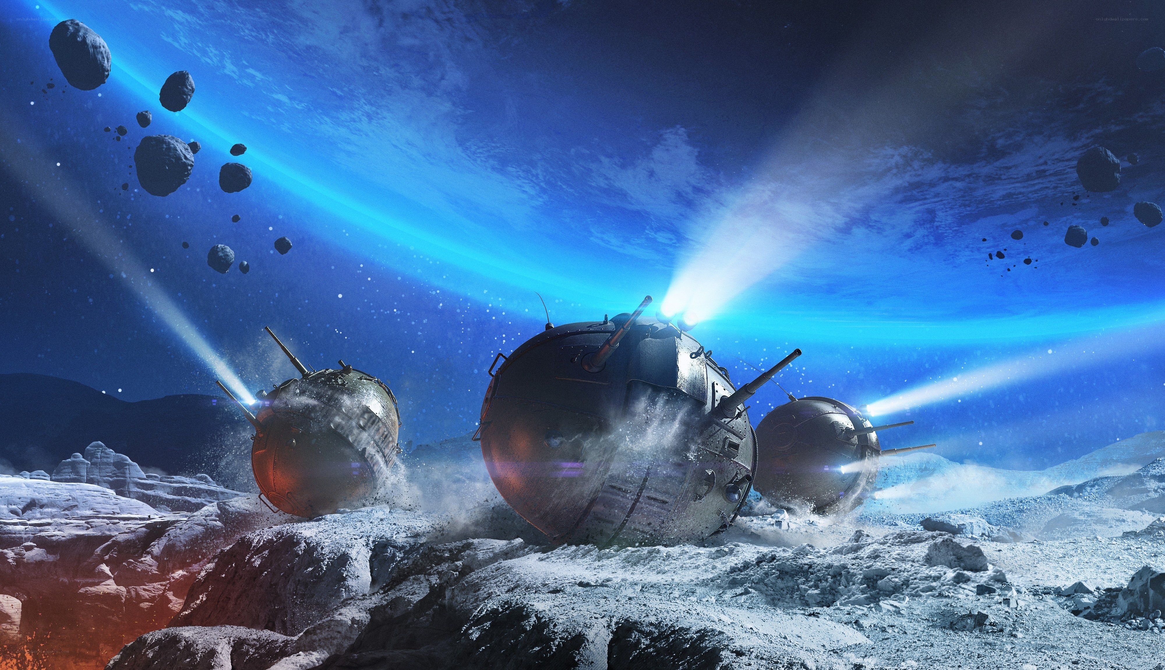 Spacecraft landing on alien planet