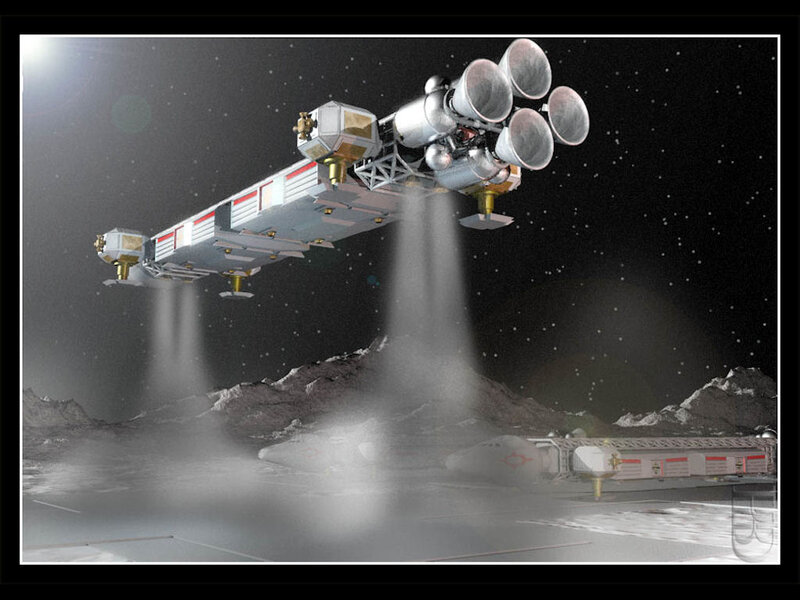 Spacecraft Landing on Moon
