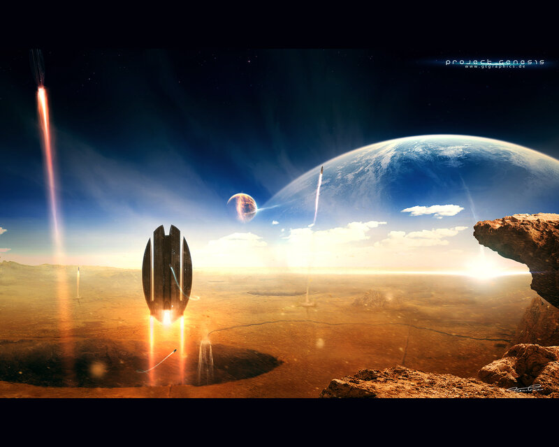 Spacecraft launch on alien planet