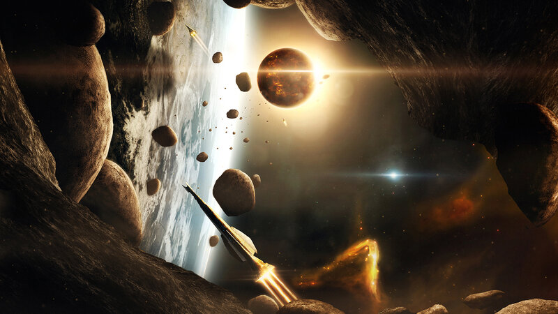 Spacecraft navigating asteroid field