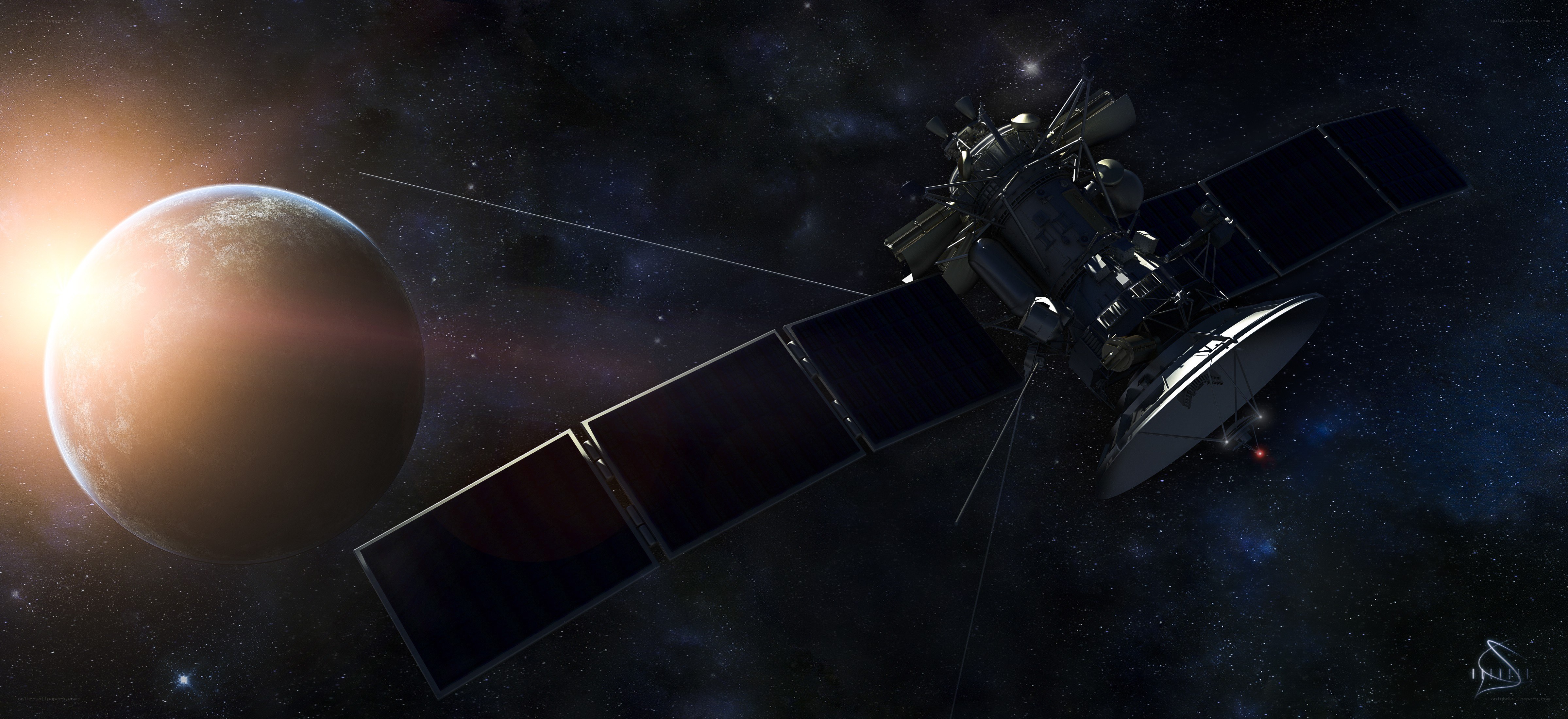 Spacecraft near a planet