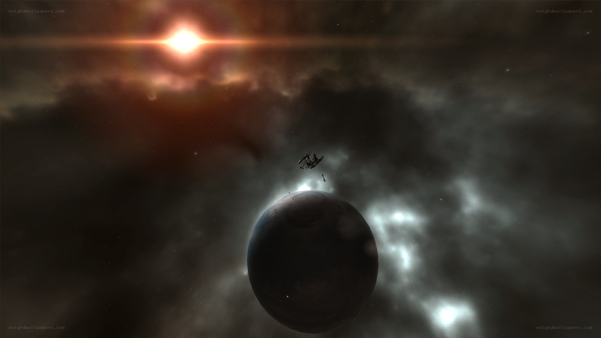spacecraft near a planet
