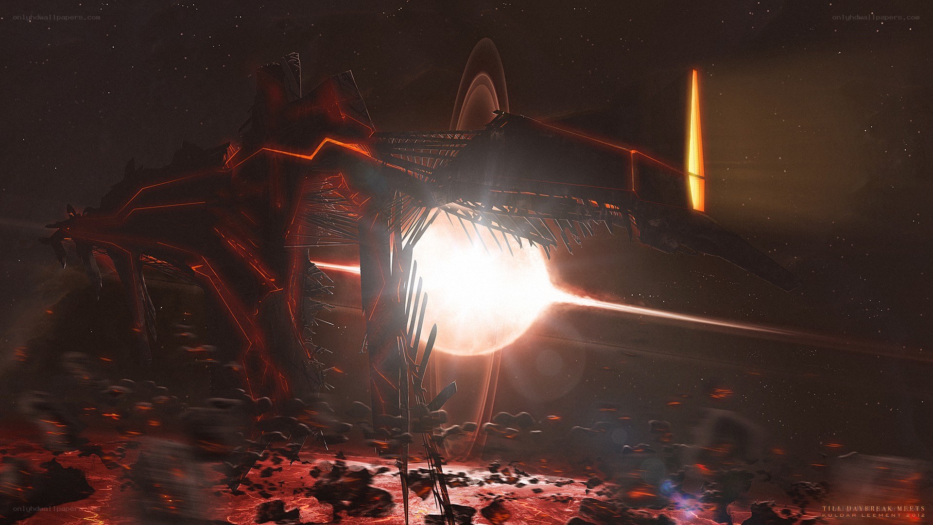 spacecraft near a star