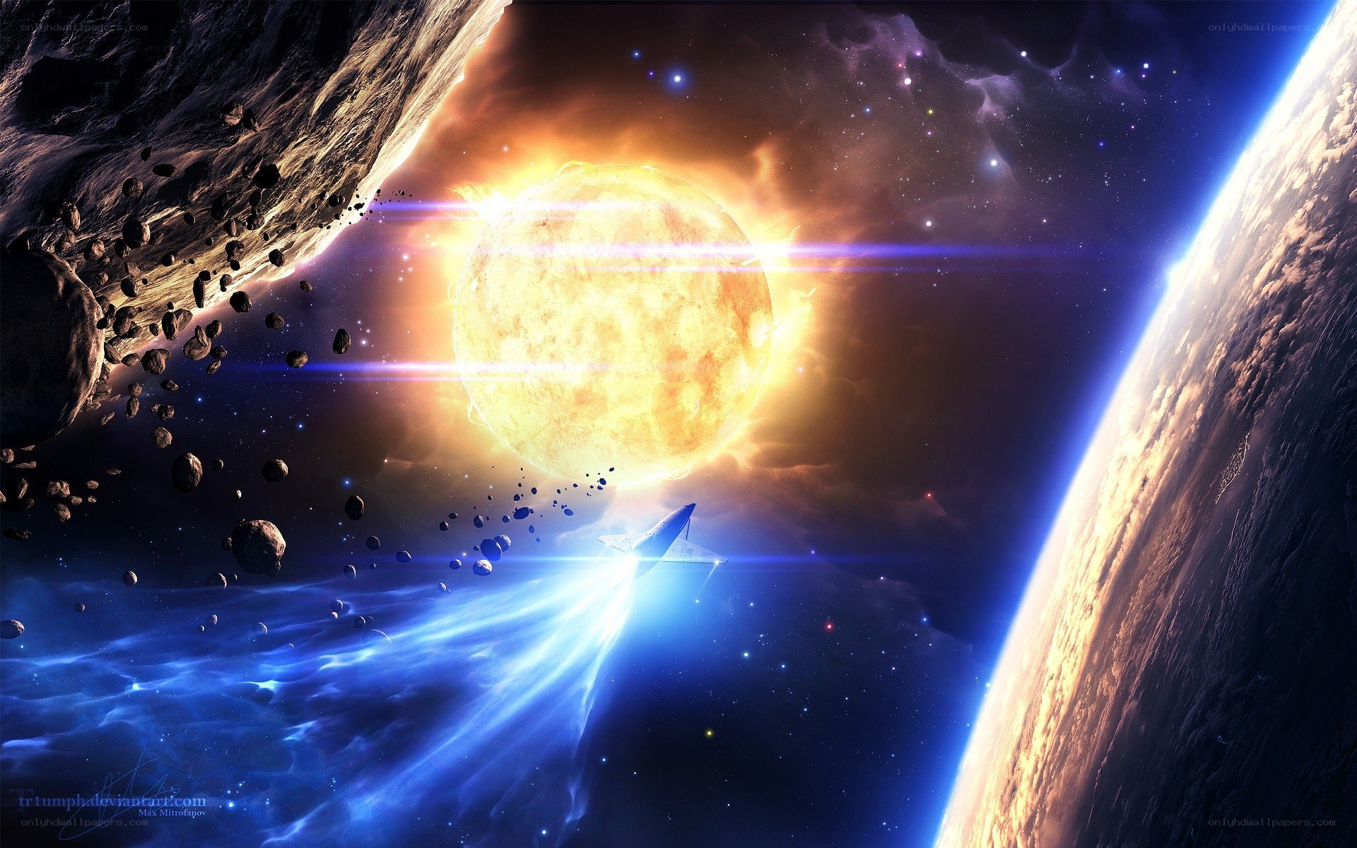 spacecraft near a star