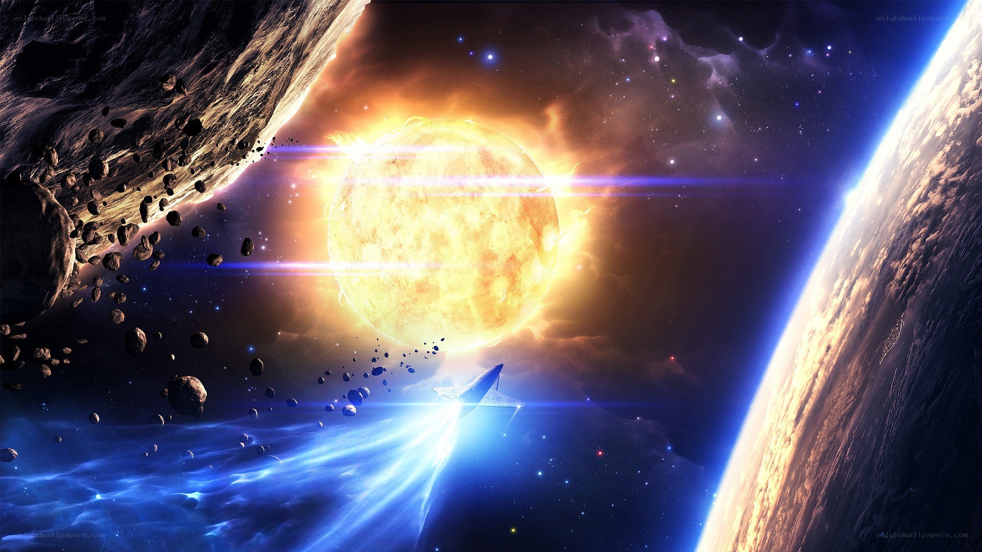 spacecraft near a star