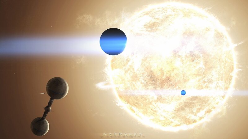 Spacecraft near a star system