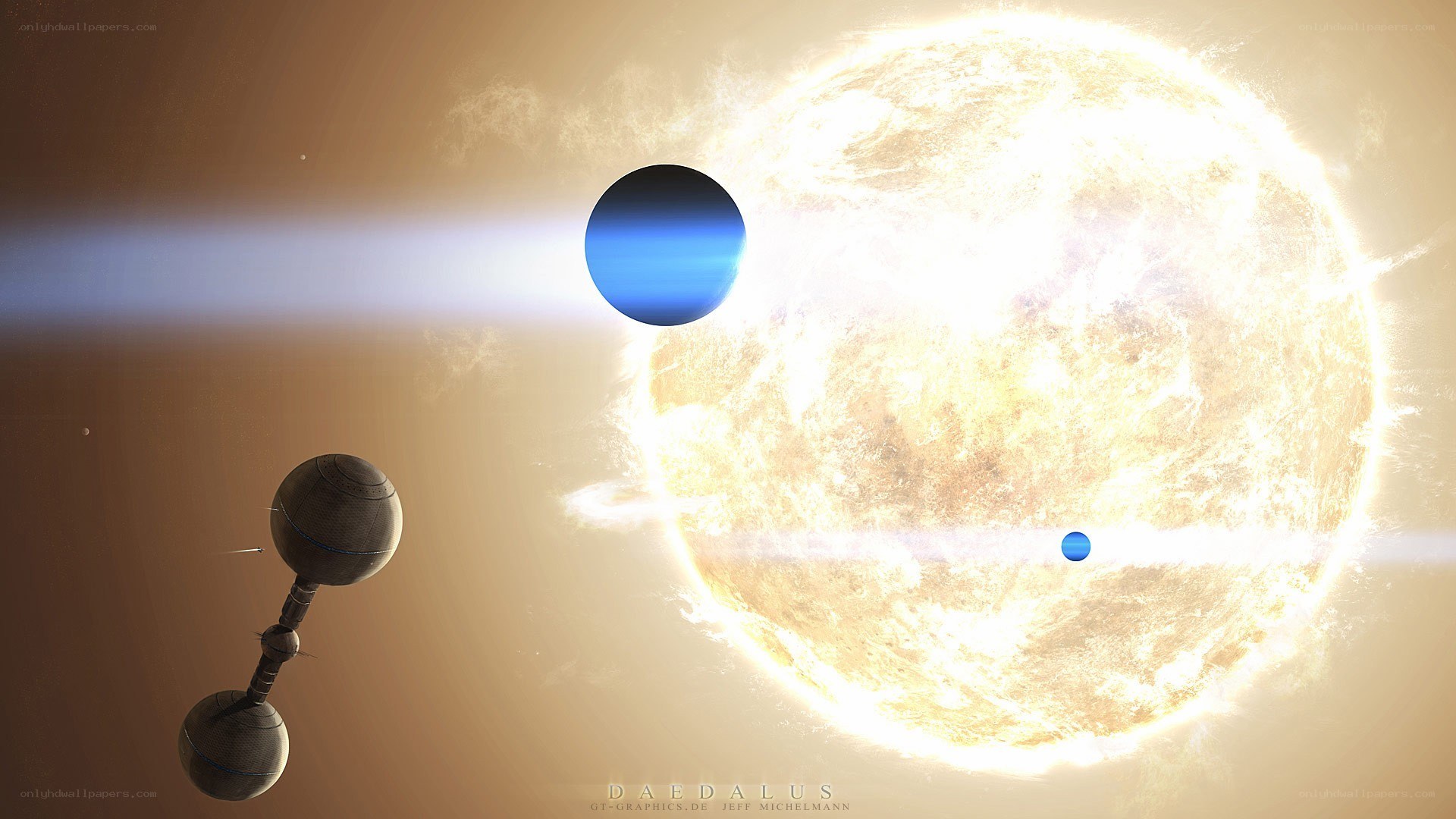 Spacecraft near a star system