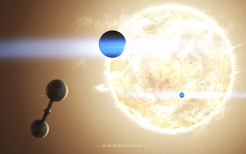 Spacecraft near a star system