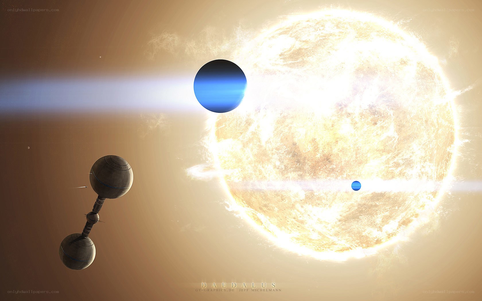 Spacecraft near a star system