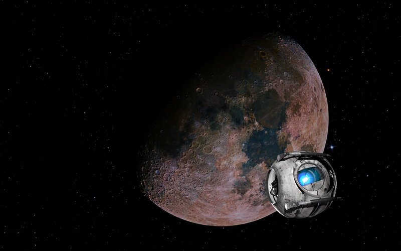 spacecraft near alien moon