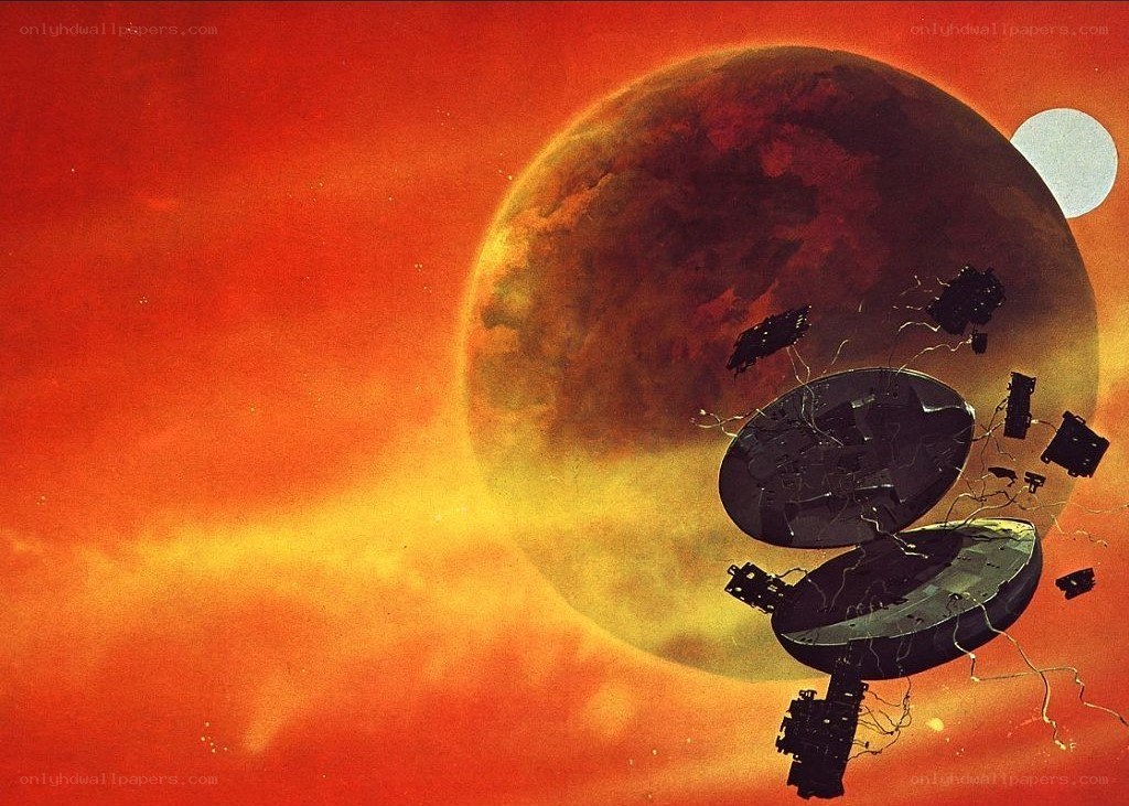 spacecraft near alien planet