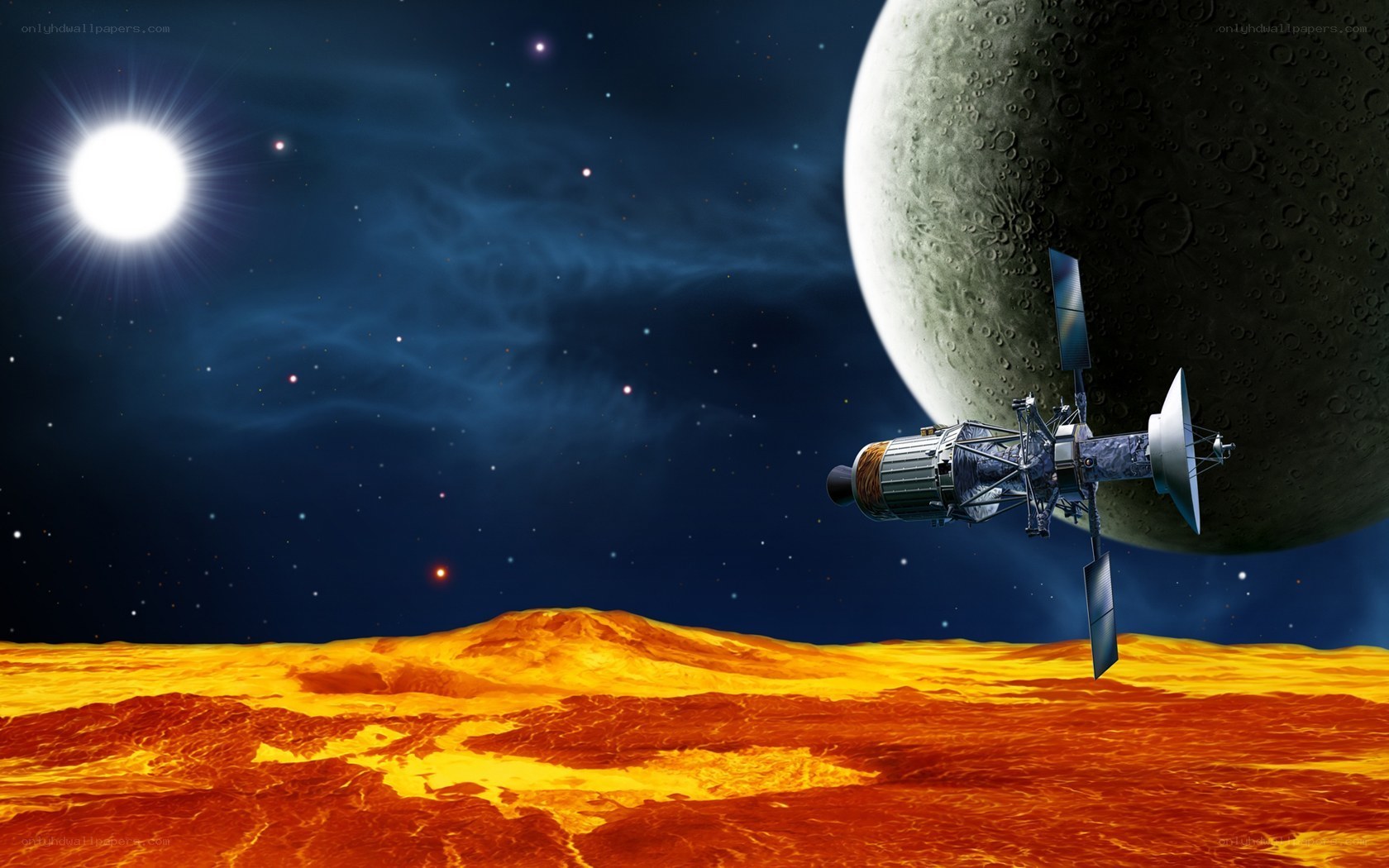 spacecraft near alien planet