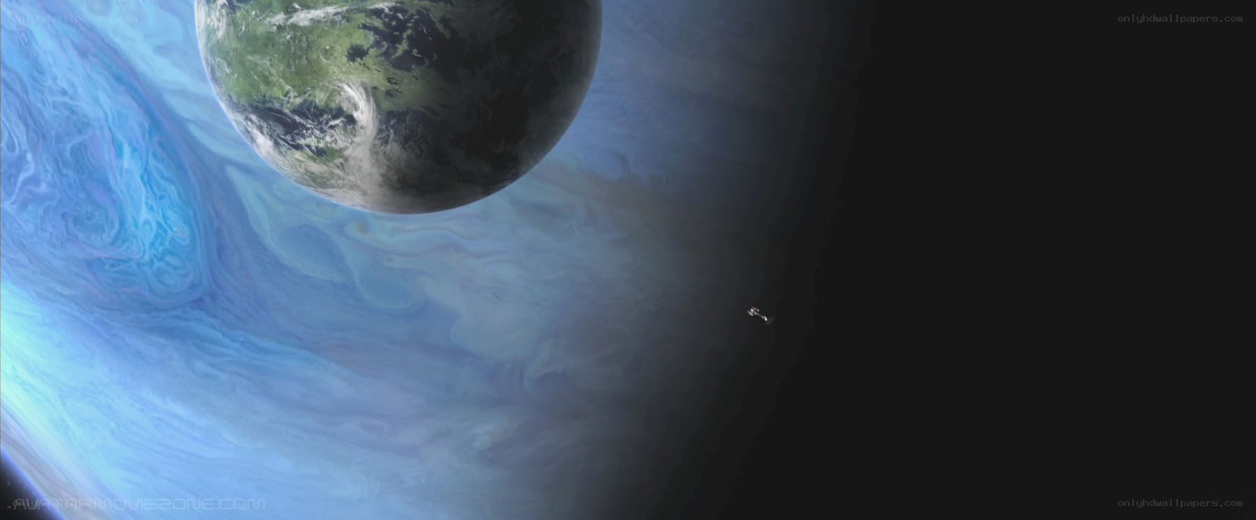 spacecraft near alien planet