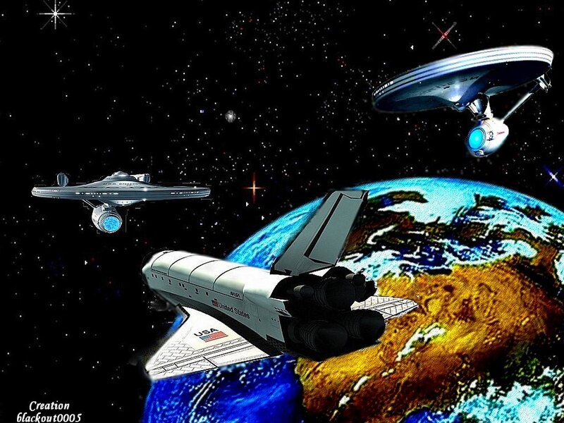 Spacecraft Near Earth — Blue