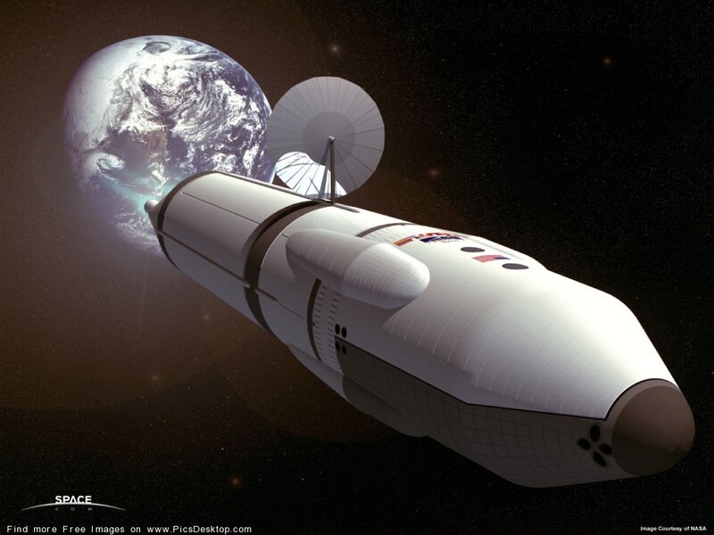 Spacecraft Near Earth — White