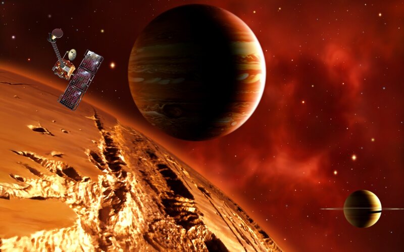 spacecraft near gas giant