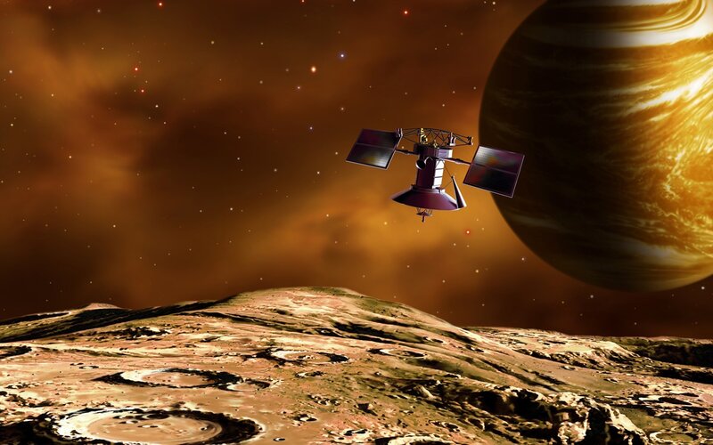 spacecraft near gas giant