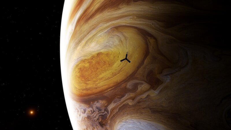 Spacecraft Near Jupiter — Brown, Dramatic, 3d Render, Star