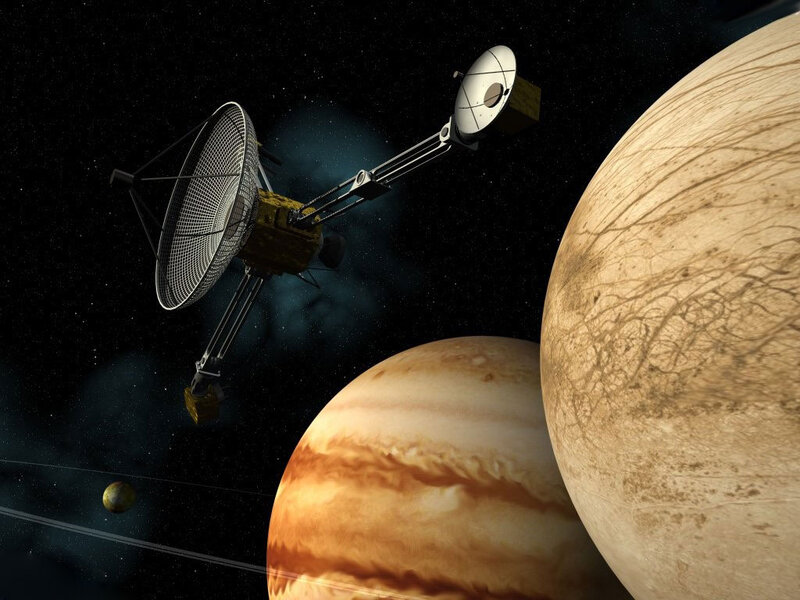 Spacecraft Near Jupiter — Brown, Dramatic
