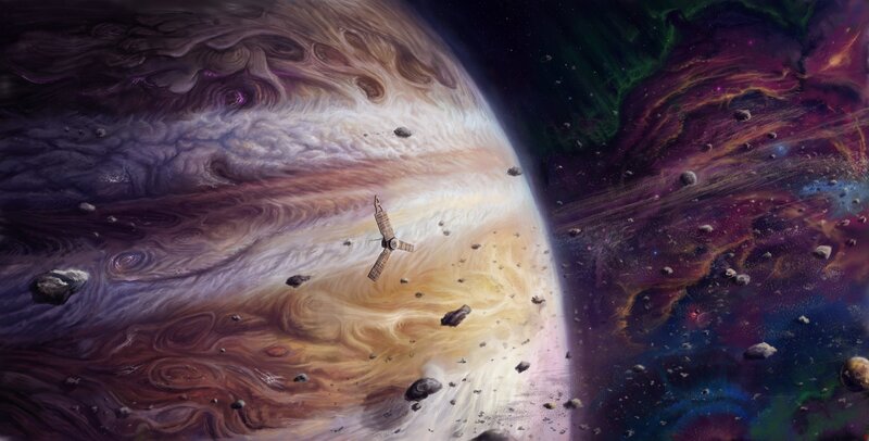 Spacecraft Near Jupiter — Purple