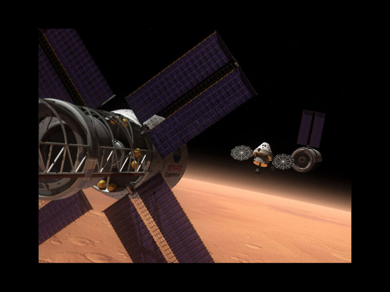 Spacecraft Near Mars — Purple