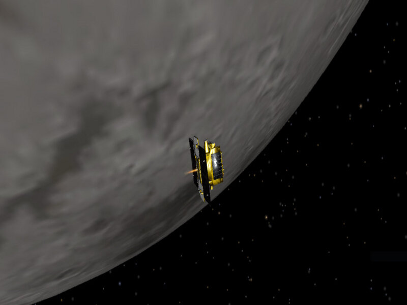 Spacecraft Near Moon — Gray, Dramatic, Night