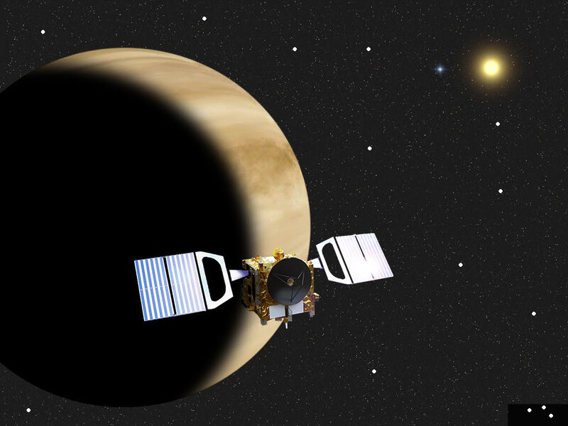 Spacecraft Near Planet — Black, Dramatic