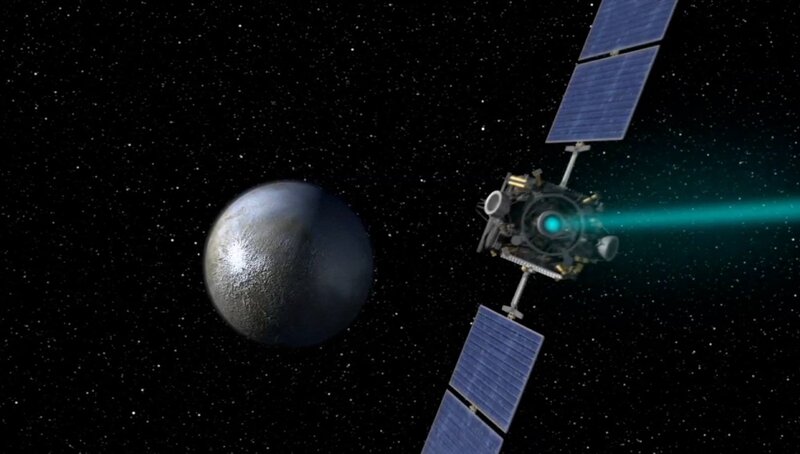 Spacecraft Near Planet — Black