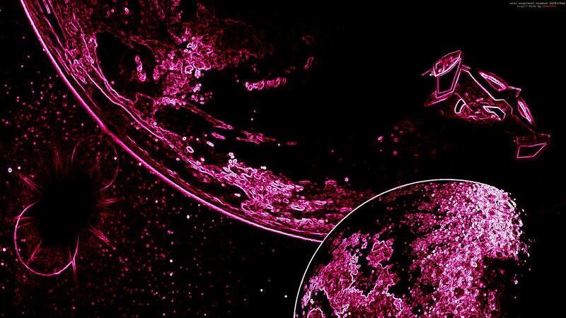 Spacecraft Near Planet — Pink