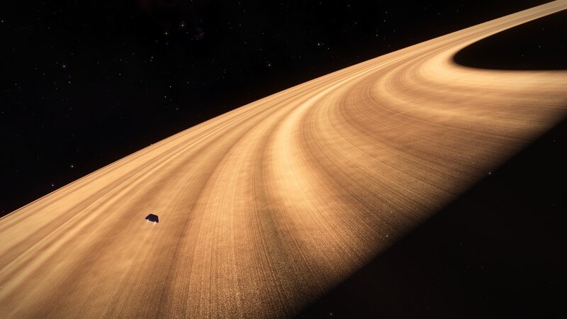 Spacecraft Near Planet Rings
