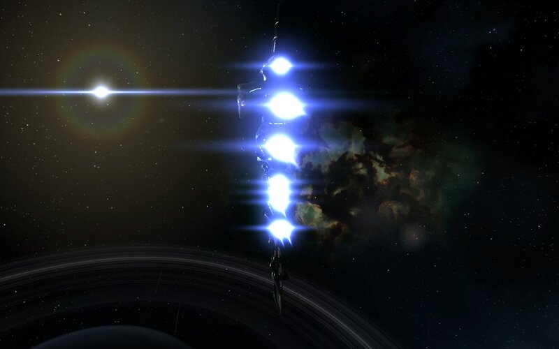 spacecraft near ringed planet