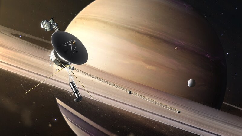 Spacecraft Near Saturn — Brown