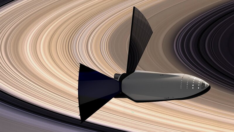 Spacecraft Near Saturn — Gray