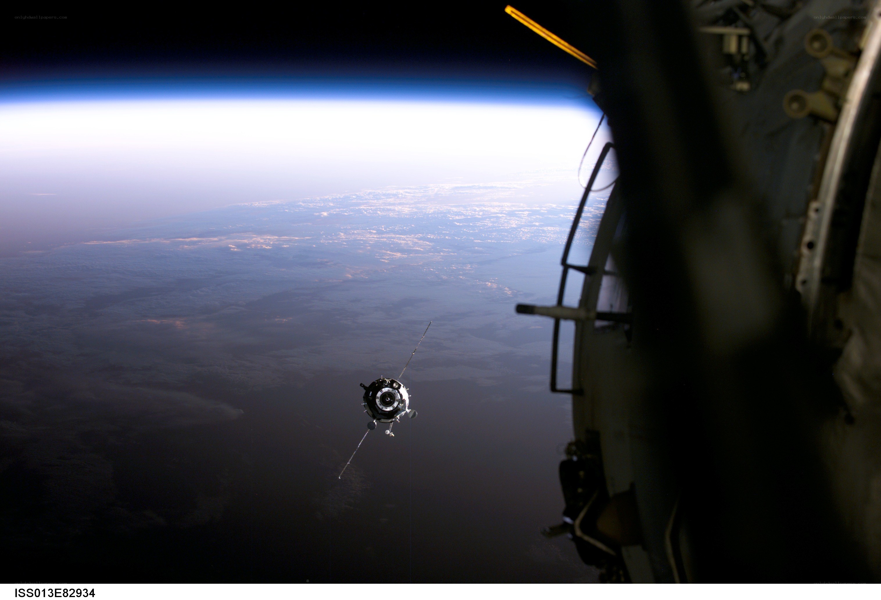 Spacecraft near space station