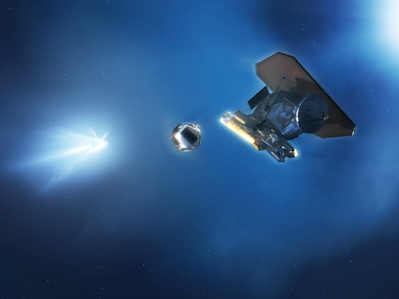 Spacecraft observing a comet