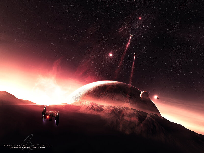 Spacecraft on alien planet