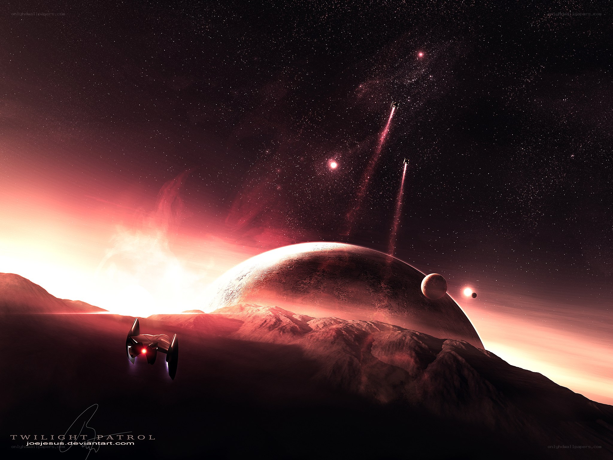 Spacecraft on alien planet