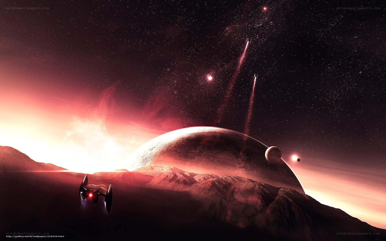 spacecraft on alien planet