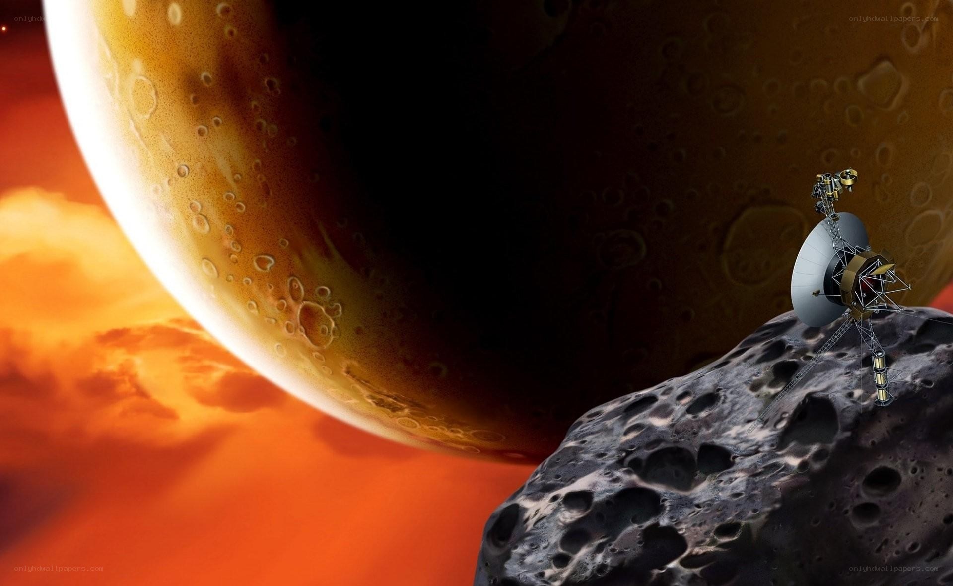 spacecraft on asteroid surface