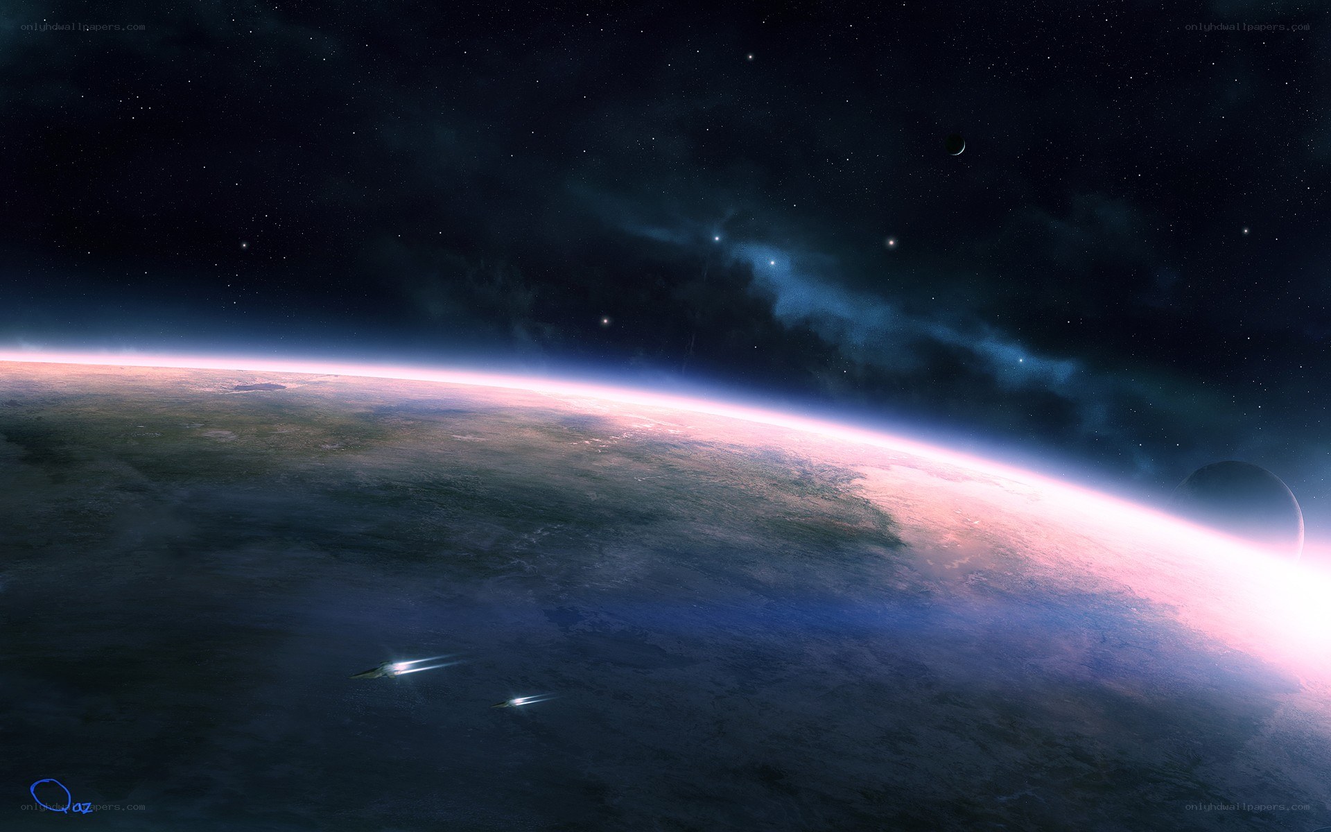 Spacecraft orbiting a planet