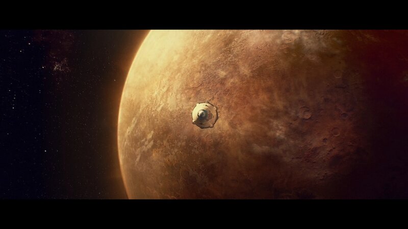 Spacecraft Orbiting Planet — Brown